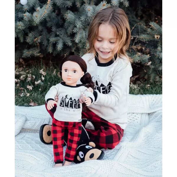 LazyOne Matching Sleep Wild Doll Pjs for Dolls and Kids American 18Inch Girl Doll Accessories Doll Clothes Matching Pajama Set for DollsSleep Wild Set