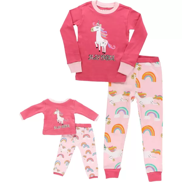 LazyOne Matching Sleep Wild Doll Pjs for Dolls and Kids American 18Inch Girl Doll Accessories Doll Clothes Matching Pajama Set for DollsStay Magical Set