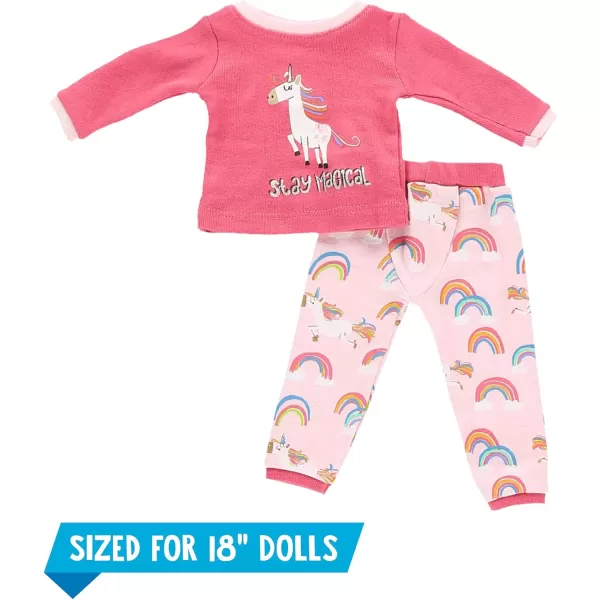 LazyOne Matching Sleep Wild Doll Pjs for Dolls and Kids American 18Inch Girl Doll Accessories Doll Clothes Matching Pajama Set for DollsStay Magical Set