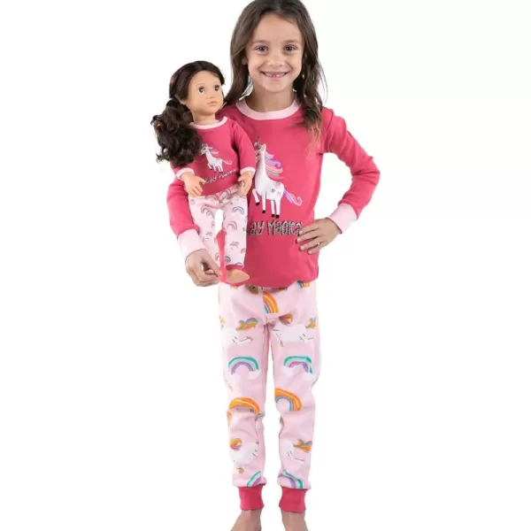 LazyOne Matching Sleep Wild Doll Pjs for Dolls and Kids American 18Inch Girl Doll Accessories Doll Clothes Matching Pajama Set for DollsStay Magical Set