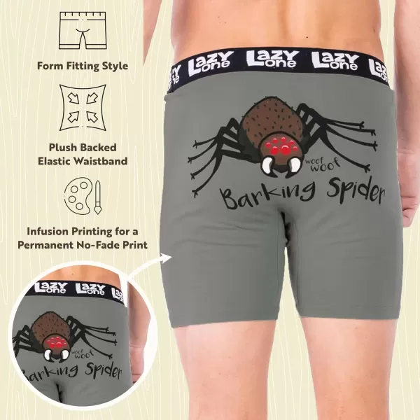 Lazy One Funny Boxer Briefs for Men Underwear for Men Gag Gifts For MenBarking Spider