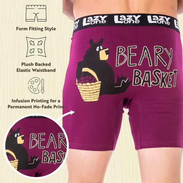 Lazy One Funny Boxer Briefs for Men Underwear for Men Gag Gifts For MenBeary Basket
