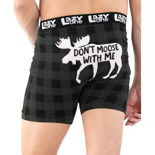 Lazy One Funny Boxer Briefs for Men Underwear for Men Gag Gifts For MenDont Moose With Me