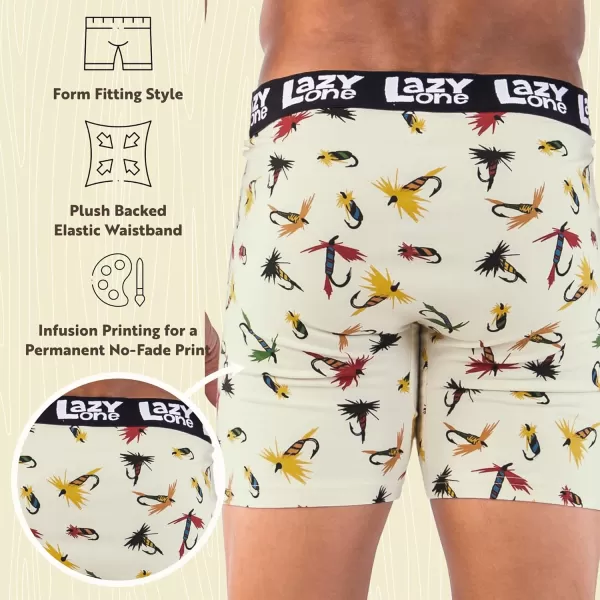 Lazy One Funny Boxer Briefs for Men Underwear for Men Gag Gifts For MenFly Fishing