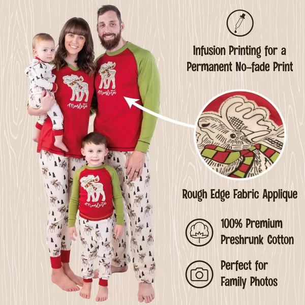 Lazy One Matching Christmas Pajamas for Family Cute Matching Christmas PJs for Family Adults Teens Kids Babies ampamp Dog PJsMoosletoe Pajama Set