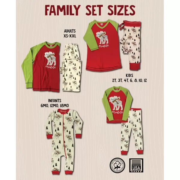 Lazy One Matching Christmas Pajamas for Family Cute Matching Christmas PJs for Family Adults Teens Kids Babies ampamp Dog PJsMoosletoe Pajama Set