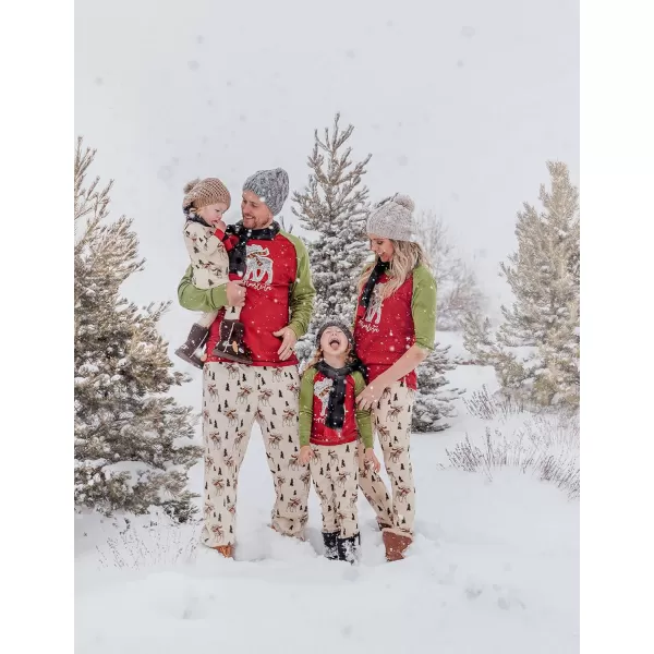 Lazy One Matching Christmas Pajamas for Family Cute Matching Christmas PJs for Family Adults Teens Kids Babies ampamp Dog PJsMoosletoe Pajama Set