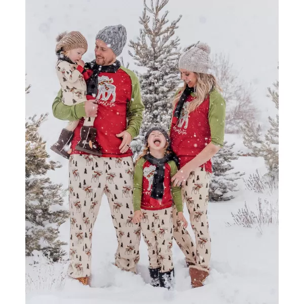 Lazy One Matching Christmas Pajamas for Family Cute Matching Christmas PJs for Family Adults Teens Kids Babies ampamp Dog PJsMoosletoe Pajama Set