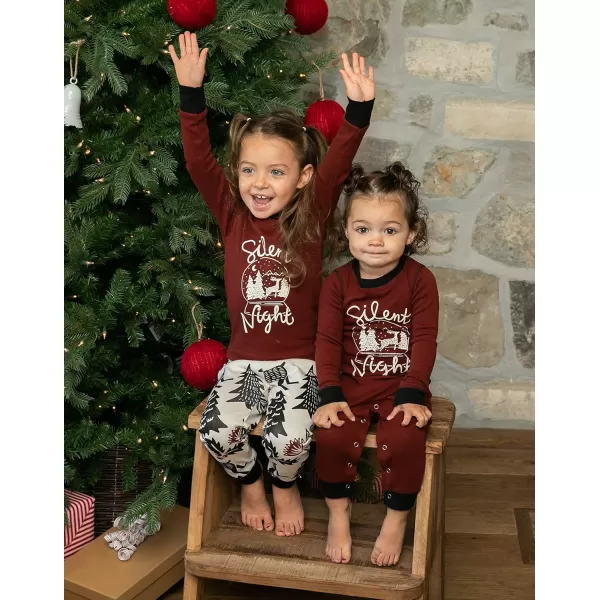 Lazy One Matching Christmas Pajamas for Family Cute Matching Christmas PJs for Family Adults Teens Kids Babies ampamp Dog PJsSilent Night Pajama Sets