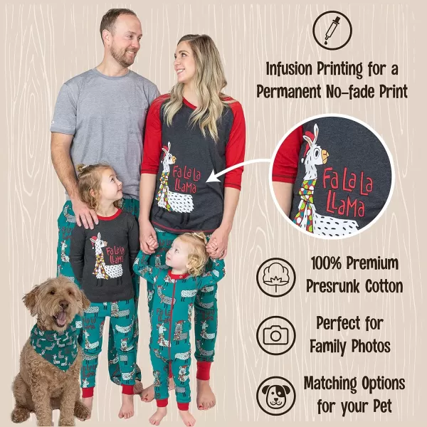 Lazy One Matching Family Pajama Sets for Adults Teens Kids and The Dog FA La La LlamaFa La La Llama Mens Pajama Pants
