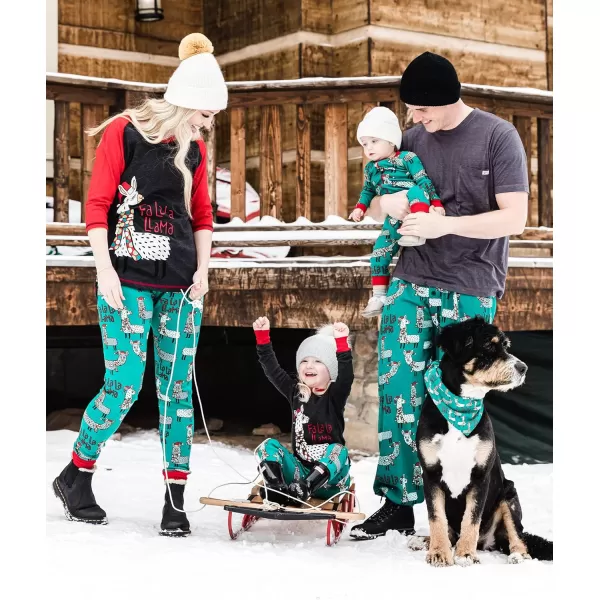 Lazy One Matching Family Pajama Sets for Adults Teens Kids and The Dog FA La La LlamaFala Llama