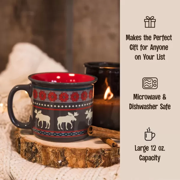 Lazy One Novelty Mugs Funny Gift Mug for Family Friends or Coworkers in your Office Mountain MooseAsleep At The Reel Mug