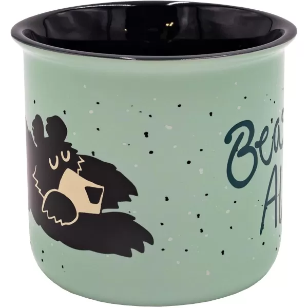 Lazy One Novelty Mugs Funny Gift Mug for Family Friends or Coworkers in your Office Mountain MooseBearly Awake Blue Mug