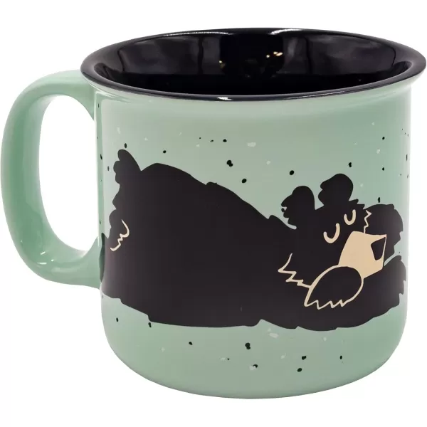 Lazy One Novelty Mugs Funny Gift Mug for Family Friends or Coworkers in your Office Mountain MooseBearly Awake Blue Mug