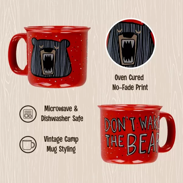 Lazy One Novelty Mugs Funny Gift Mug for Family Friends or Coworkers in your Office Mountain MooseDont Wake The Bear Mug