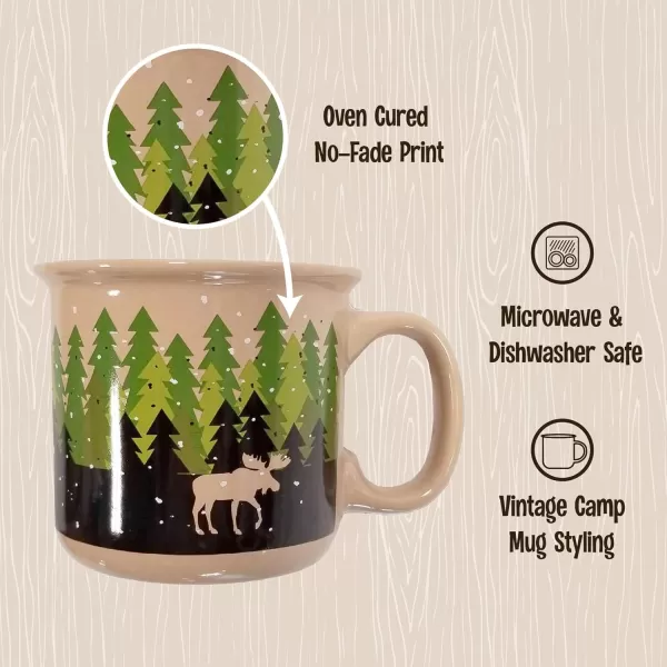 Lazy One Novelty Mugs Funny Gift Mug for Family Friends or Coworkers in your Office Mountain MooseForest Mug