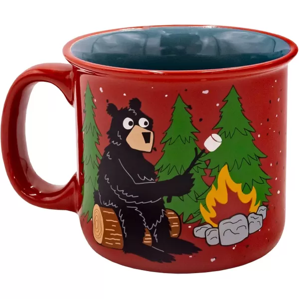 Lazy One Novelty Mugs Funny Gift Mug for Family Friends or Coworkers in your Office Mountain MooseHappy Camper Bear Mug