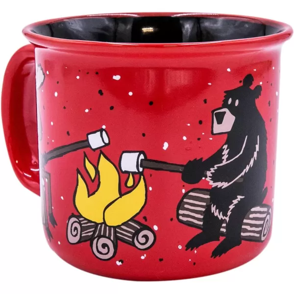 Lazy One Novelty Mugs Funny Gift Mug for Family Friends or Coworkers in your Office Mountain MooseHappy Camper Mug