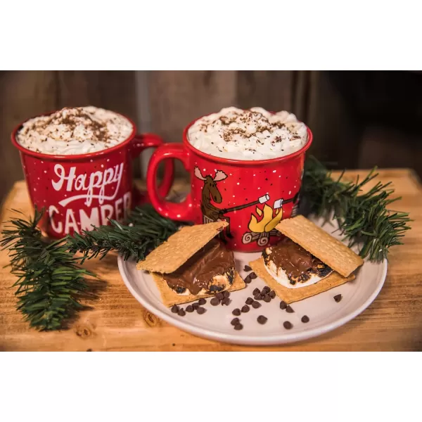 Lazy One Novelty Mugs Funny Gift Mug for Family Friends or Coworkers in your Office Mountain MooseHappy Camper Mug