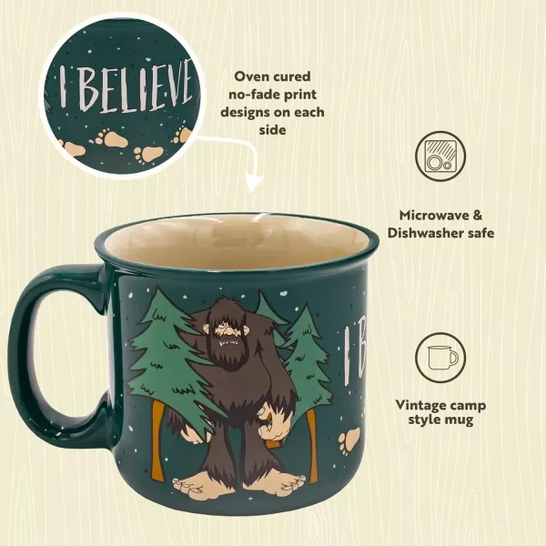 Lazy One Novelty Mugs Funny Gift Mug for Family Friends or Coworkers in your Office Mountain MooseI Believe Bigfoot