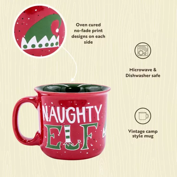 Lazy One Novelty Mugs Funny Gift Mug for Family Friends or Coworkers in your Office Mountain MooseNaughty Elf Mug