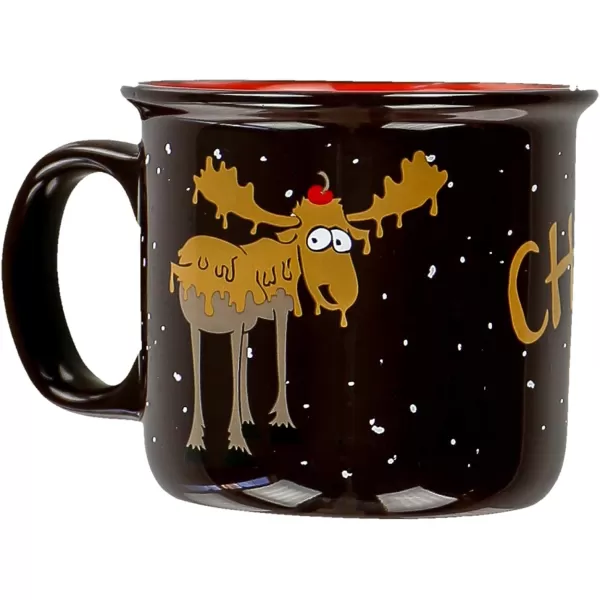 Lazy One Novelty Mugs Funny Gift Mug for Family Friends or Coworkers in your Office Set of 4 Chocolate Moose