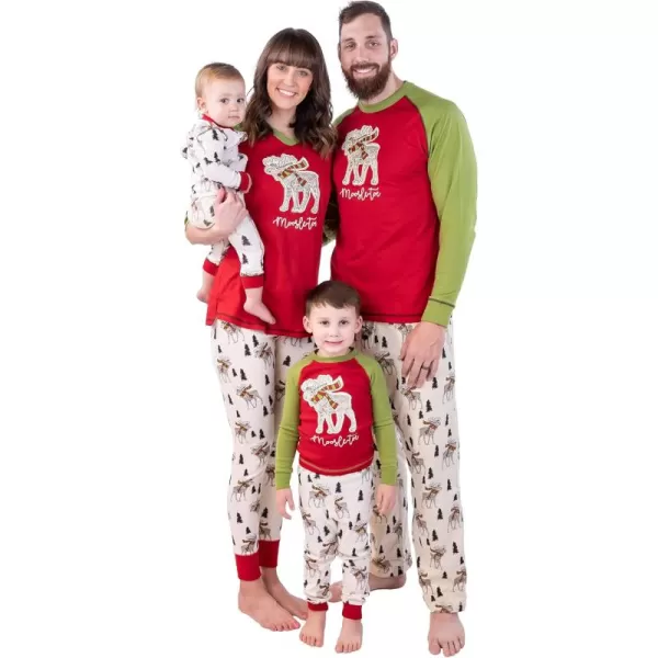 Lazy One Matching Christmas Pajamas for Family Cute Matching Christmas PJs for Family Adults Teens Kids Babies ampamp Dog PJsMoosletoe Pajama Set