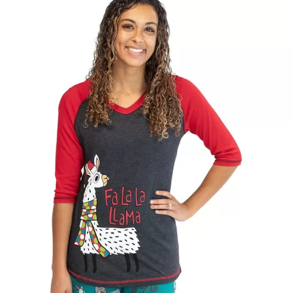 Lazy One Matching Family Pajama Sets for Adults Teens Kids and The Dog FA La La LlamaFa La La Llama Womens Pajama Shirt