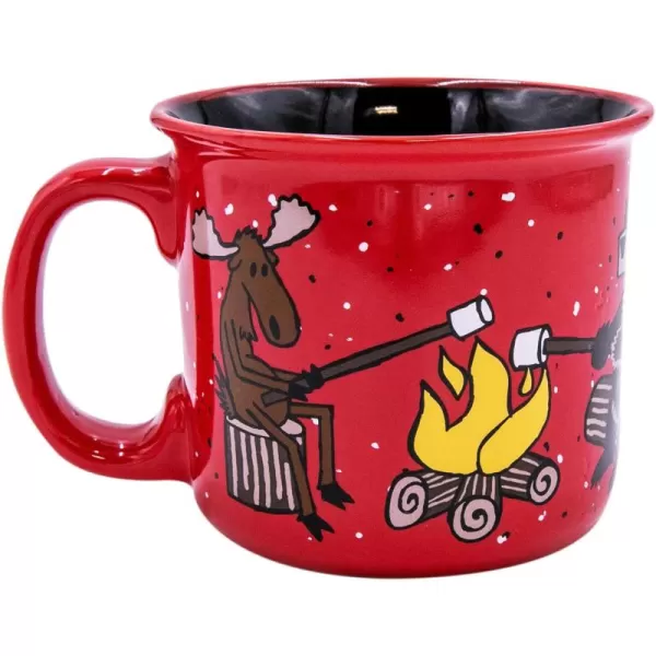 Lazy One Novelty Mugs Funny Gift Mug for Family Friends or Coworkers in your Office Mountain MooseHappy Camper Mug