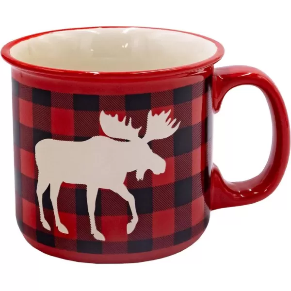 Lazy One Novelty Mugs Funny Gift Mug for Family Friends or Coworkers in your Office Mountain MooseMoose Plaid Mug