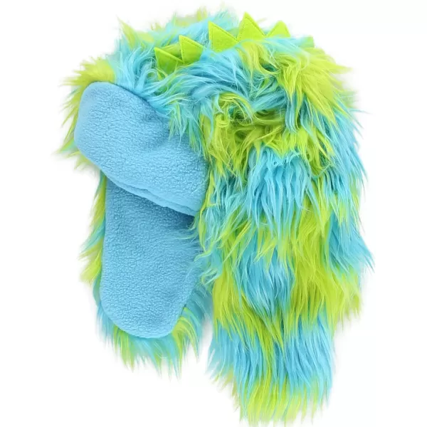 Lazy One Critter Cap Hat for Kids Fun ColdWeather Animal Hats Cute Warm Winter Cozy Ear coversGreen Monster Critter Cap