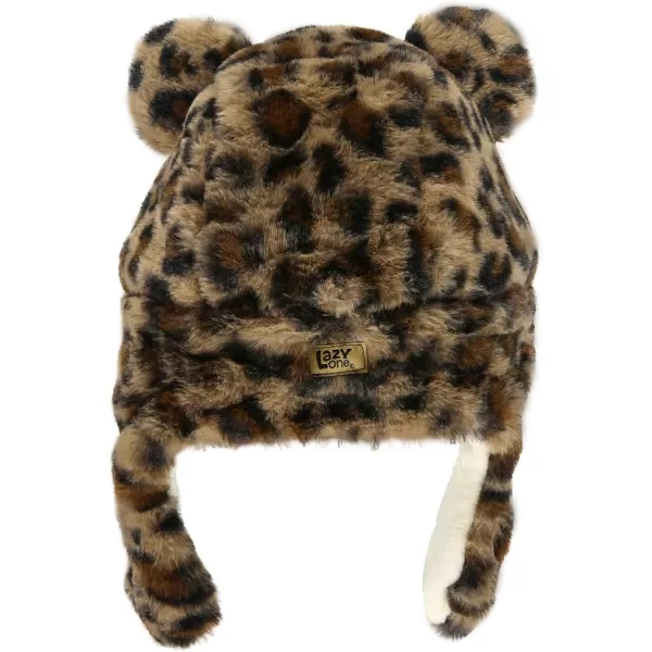Lazy One Critter Cap Hat for Kids Fun ColdWeather Animal Hats Cute Warm Winter Cozy Ear coversLeopard Critter Cap