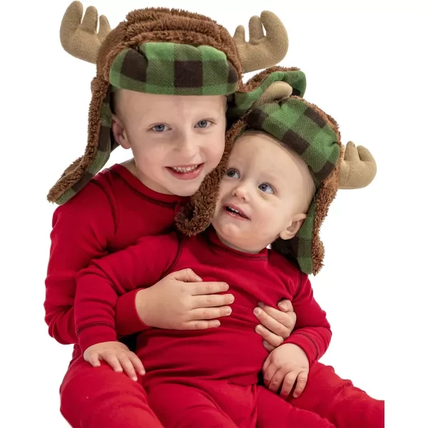Lazy One Critter Cap Hat for Kids Fun ColdWeather Animal Hats Cute Warm Winter Cozy Ear coversMoose Critter Cap