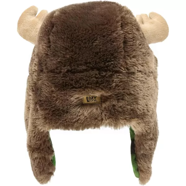 Lazy One Critter Cap Hat for Kids Fun ColdWeather Animal Hats Cute Warm Winter Cozy Ear coversMoose Critter Cap