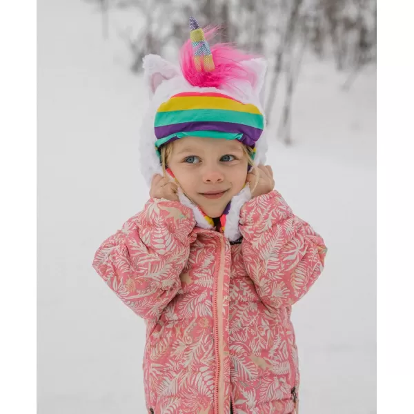 Lazy One Critter Cap Hat for Kids Fun ColdWeather Animal Hats Cute Warm Winter Cozy Ear coversUnicorn Critter Cap
