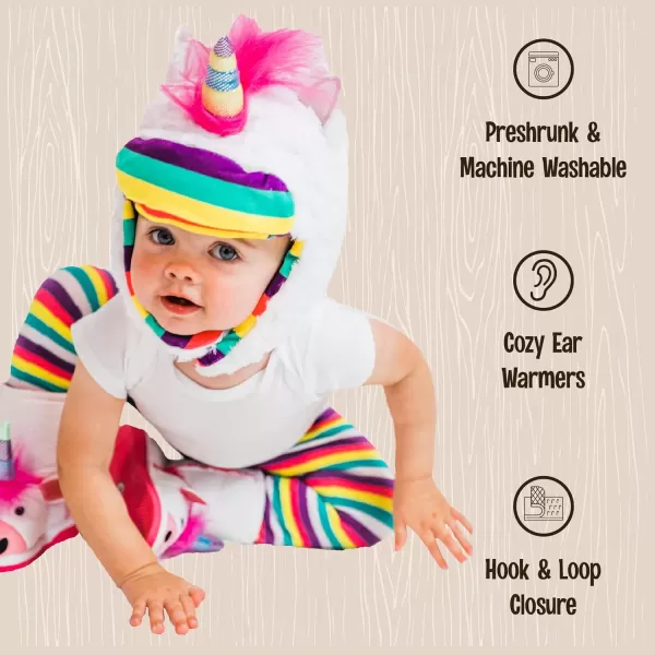 Lazy One Critter Cap Hat for Kids Fun ColdWeather Animal Hats Cute Warm Winter Cozy Ear coversUnicorn Critter Cap