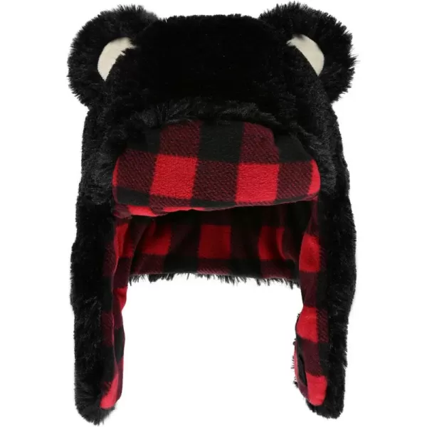 Lazy One Critter Cap Hat for Kids Fun ColdWeather Animal Hats Cute Warm Winter Cozy Ear coversBear Critter Cap