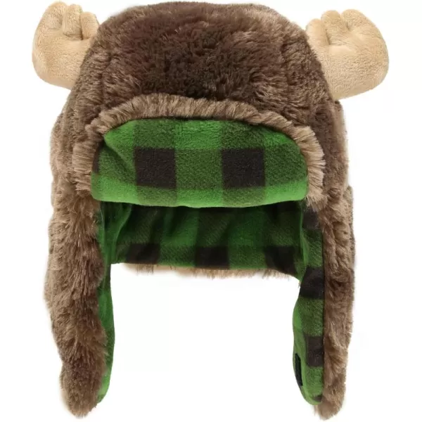 Lazy One Critter Cap Hat for Kids Fun ColdWeather Animal Hats Cute Warm Winter Cozy Ear coversMoose Critter Cap