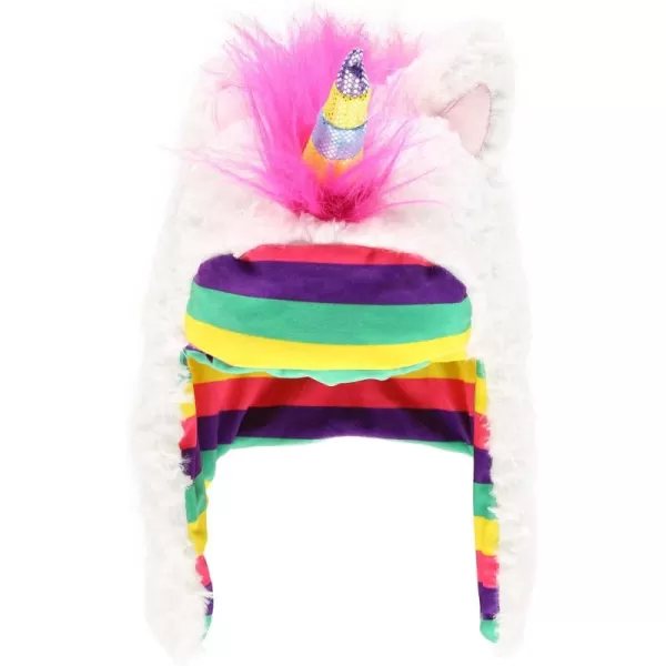 Lazy One Critter Cap Hat for Kids Fun ColdWeather Animal Hats Cute Warm Winter Cozy Ear coversUnicorn Critter Cap