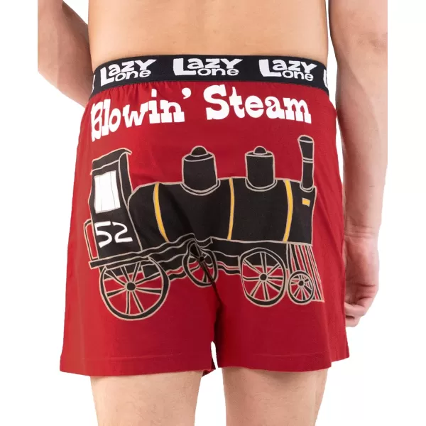 Lazy One Funny Animal Boxers Novelty Boxer Shorts Gag Gifts for Men Humorous Underwear for MenBlowin Steam Boxers