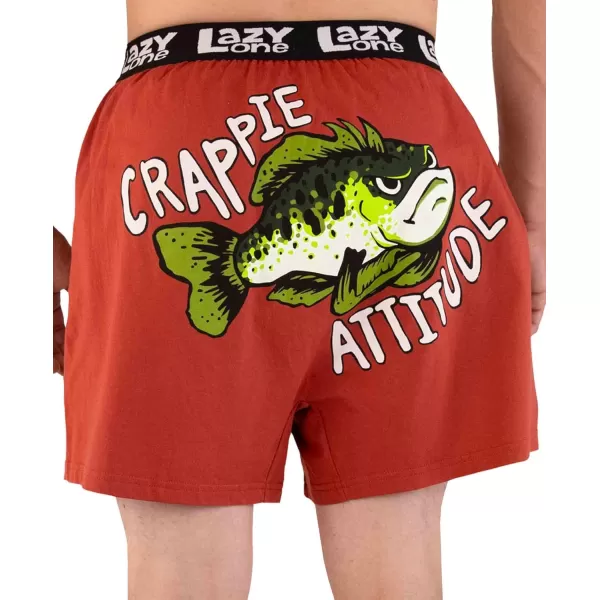 Lazy One Funny Animal Boxers Novelty Boxer Shorts Gag Gifts for Men Humorous Underwear for MenCrappie Attitude Boxers