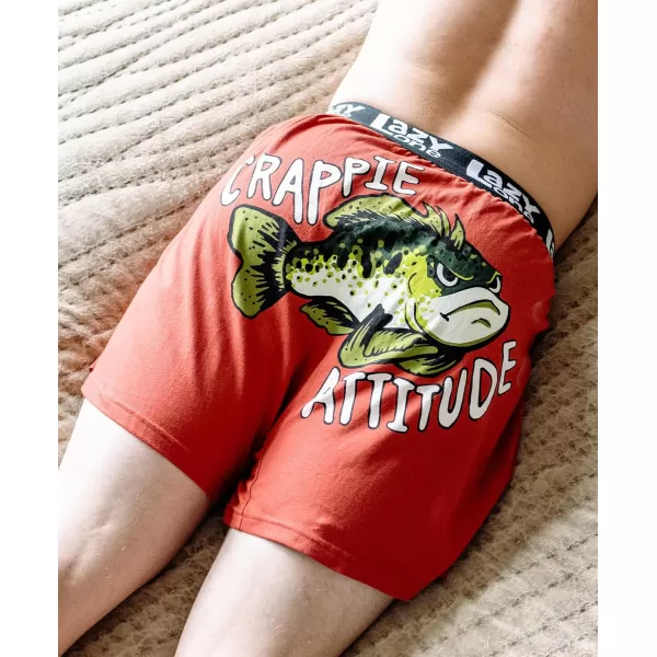 Lazy One Funny Animal Boxers Novelty Boxer Shorts Gag Gifts for Men Humorous Underwear for MenCrappie Attitude Boxers