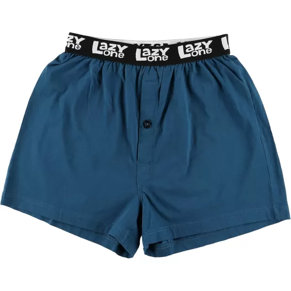 Lazy One Funny Animal Boxers Novelty Boxer Shorts Gag Gifts for Men Humorous Underwear for MenDark Blue Asleep at the Reel Boxers
