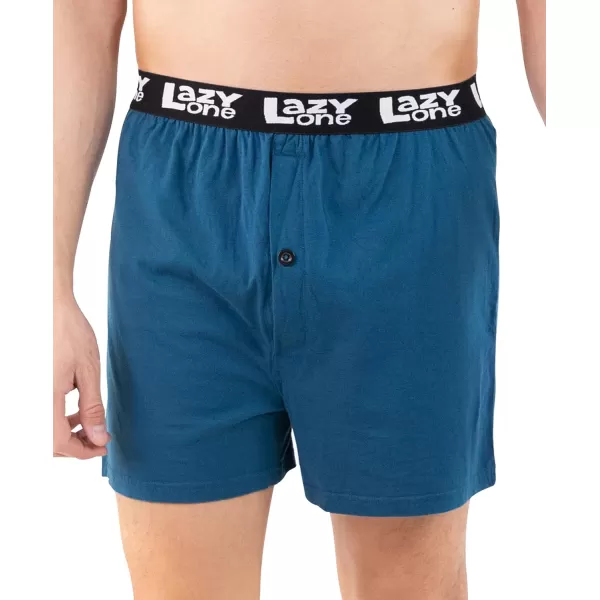 Lazy One Funny Animal Boxers Novelty Boxer Shorts Gag Gifts for Men Humorous Underwear for MenDark Blue Asleep at the Reel Boxers