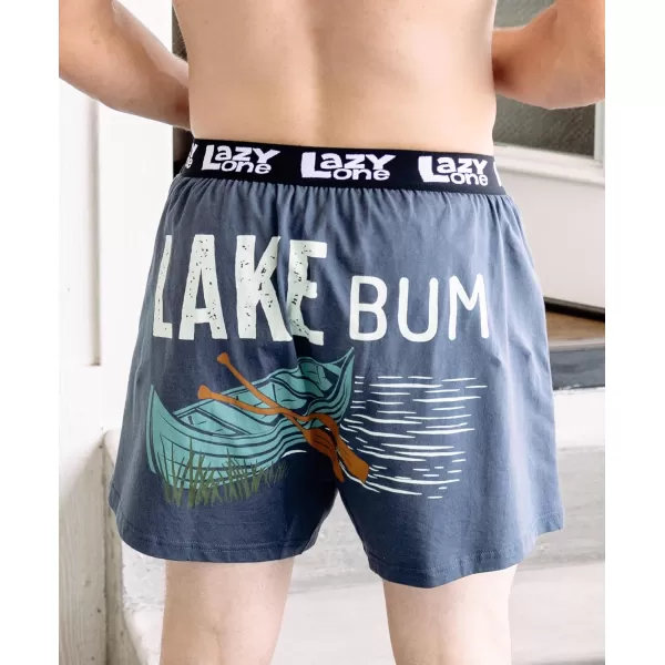 Lazy One Funny Animal Boxers Novelty Boxer Shorts Gag Gifts for Men Humorous Underwear for MenLake Bum Boxers
