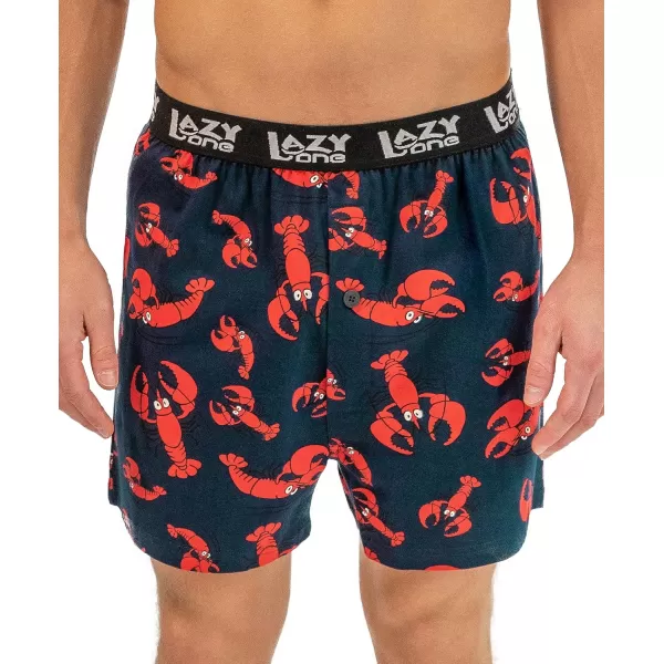 Lazy One Funny Animal Boxers Novelty Boxer Shorts Gag Gifts for Men Humorous Underwear for MenLobster Boxers