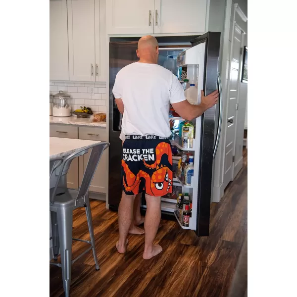 Lazy One Funny Animal Boxers Novelty Boxer Shorts Gag Gifts for Men Humorous Underwear for MenNavy Blue Cracken Boxers