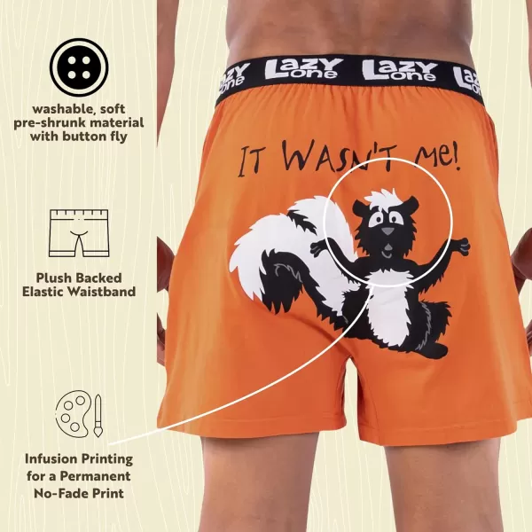 Lazy One Funny Animal Boxers Novelty Boxer Shorts Gag Gifts for Men Humorous Underwear for MenOrange It Wasnt Me Boxers