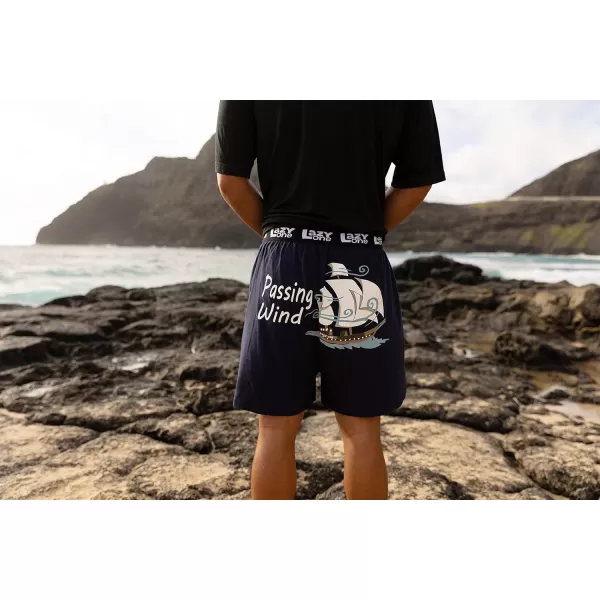Lazy One Funny Animal Boxers Novelty Boxer Shorts Gag Gifts for Men Humorous Underwear for MenPassing Wind Blue Boxers