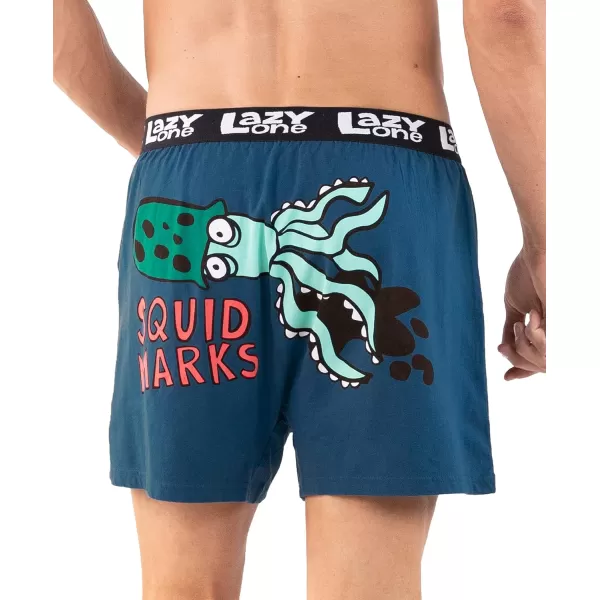 Lazy One Funny Animal Boxers Novelty Boxer Shorts Gag Gifts for Men Humorous Underwear for MenSquid Marks Boxers